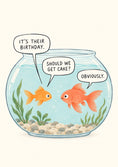 Load image into Gallery viewer, Funny Goldfish Bowl Cake Chat Birthday Card
