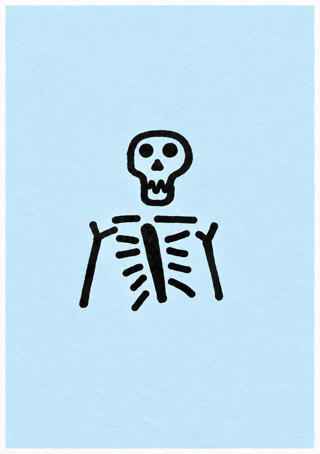 Cute Illustrated Skeleton Halloween Card