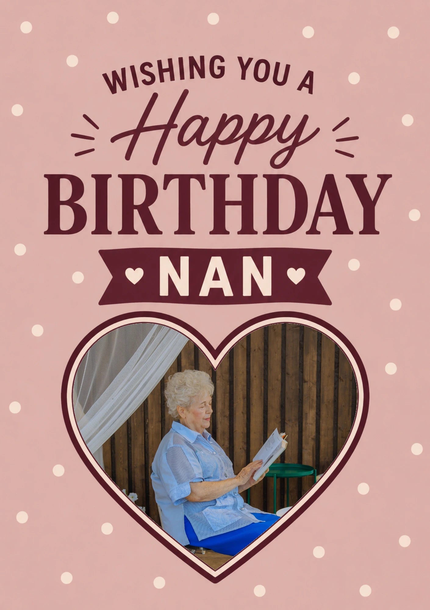 Wishing You a Happy Birthday Nan Photo Upload Birthday Card for Her