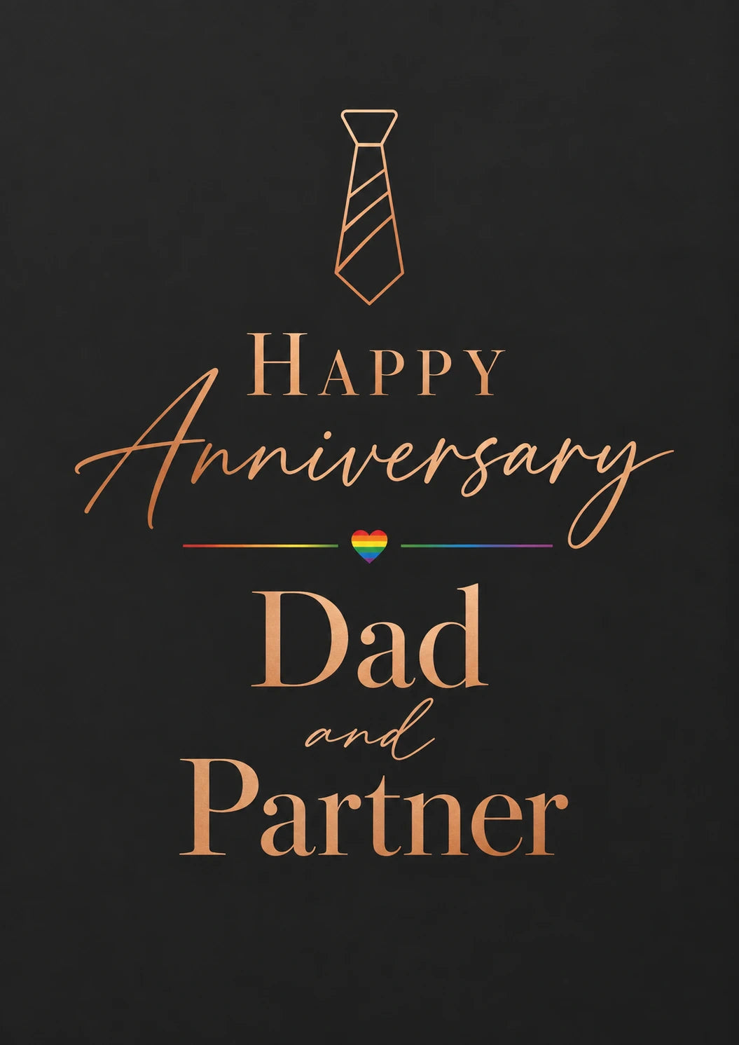 Rainbow Heart Dad and Partner Anniversary Card