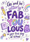 Load image into Gallery viewer, Utterly Fabulous Illustrated Back to School Card for Her
