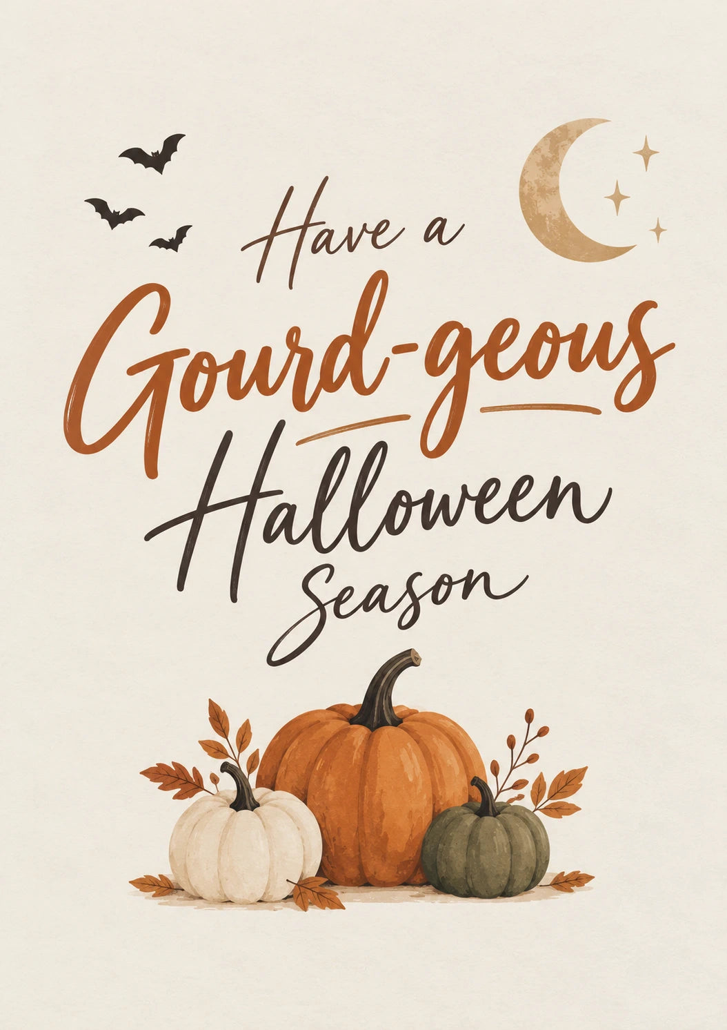 Funny Gourd-geous Pumpkin Trio Halloween Card for Her