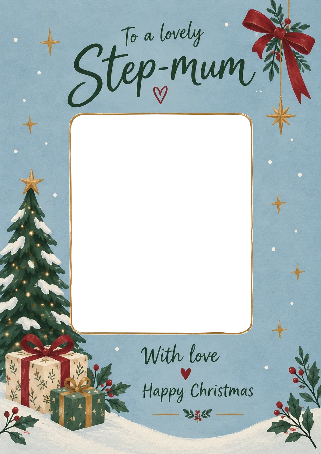 Christmas - Personalised Card — with punch holes