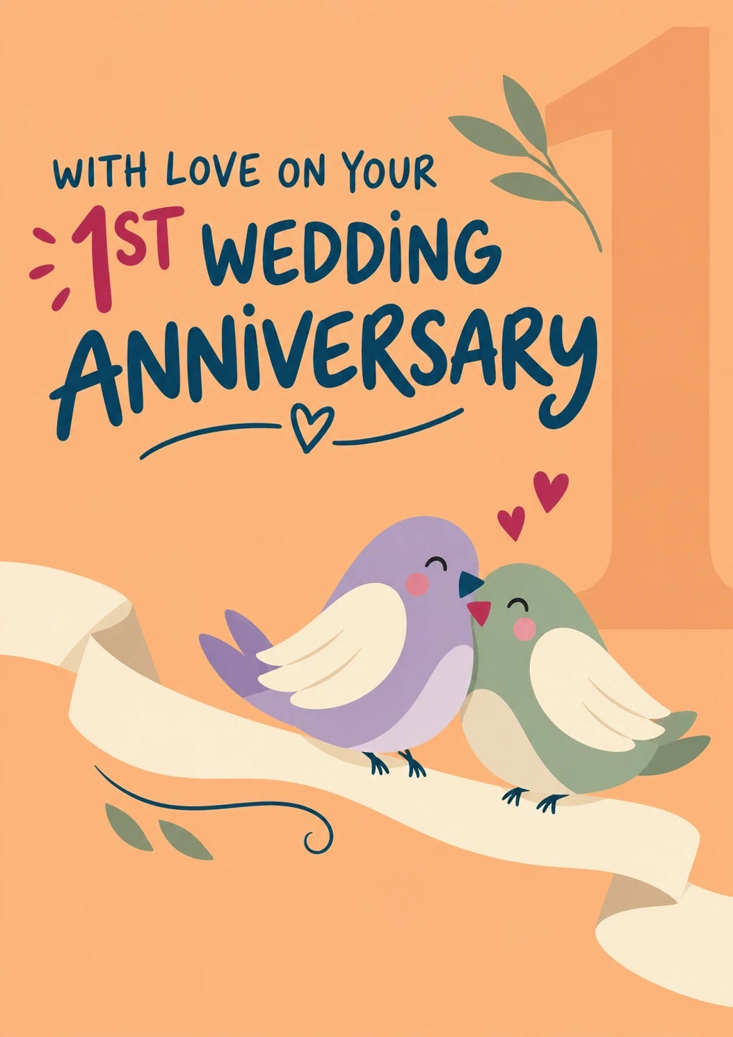 Anniversary - Personalised Card — with punch holes