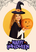 Load image into Gallery viewer, Witch Hat Spider Web Photo Upload Halloween Card
