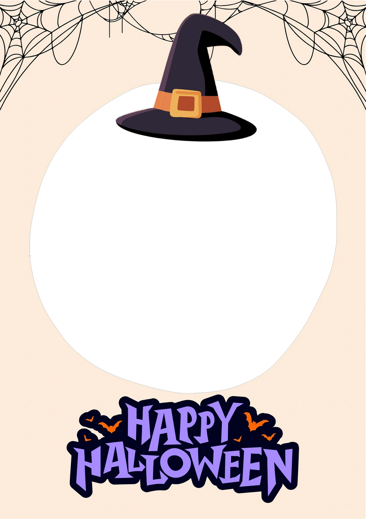 Witch Hat Spider Web Photo Upload Halloween Card