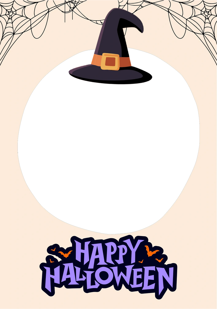Witch Hat Spider Web Photo Upload Halloween Card