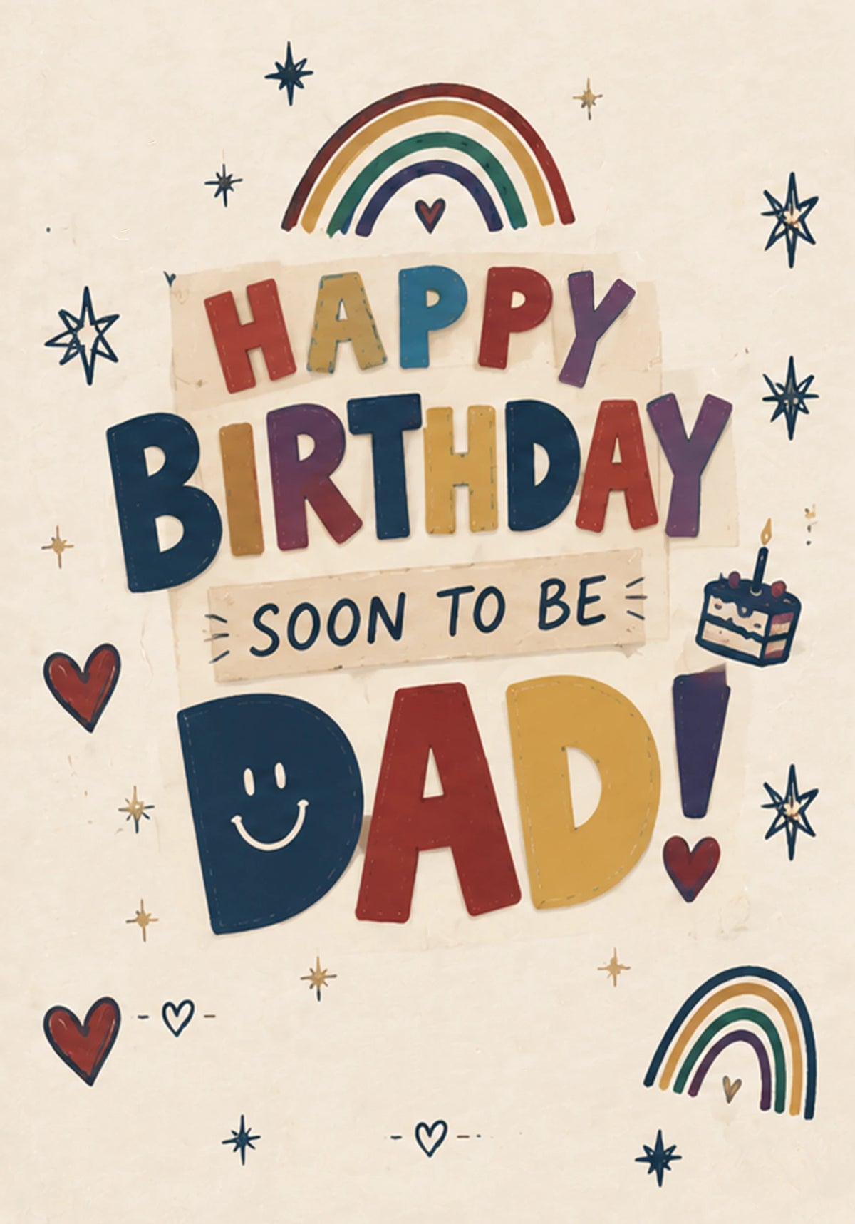 Soon To Be Dad Rainbow Birthday Card for Him