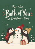Load image into Gallery viewer, Penguins Building Snowman Both of You Christmas Card
