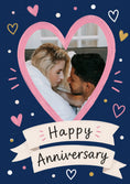 Load image into Gallery viewer, Painted Hearts Banner Photo Upload Anniversary Card
