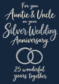 Load image into Gallery viewer, Silver Wedding Rings Auntie & Uncle 25 Years Anniversary Card

