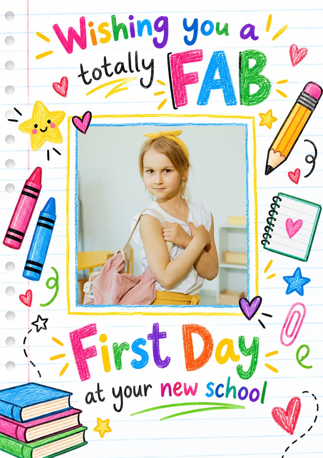Wishing You a Totally Fab Photo Upload Back to School Card