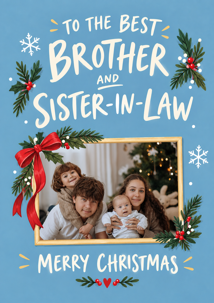 Best Brother and Sister-in-Law Photo Upload Christmas Card
