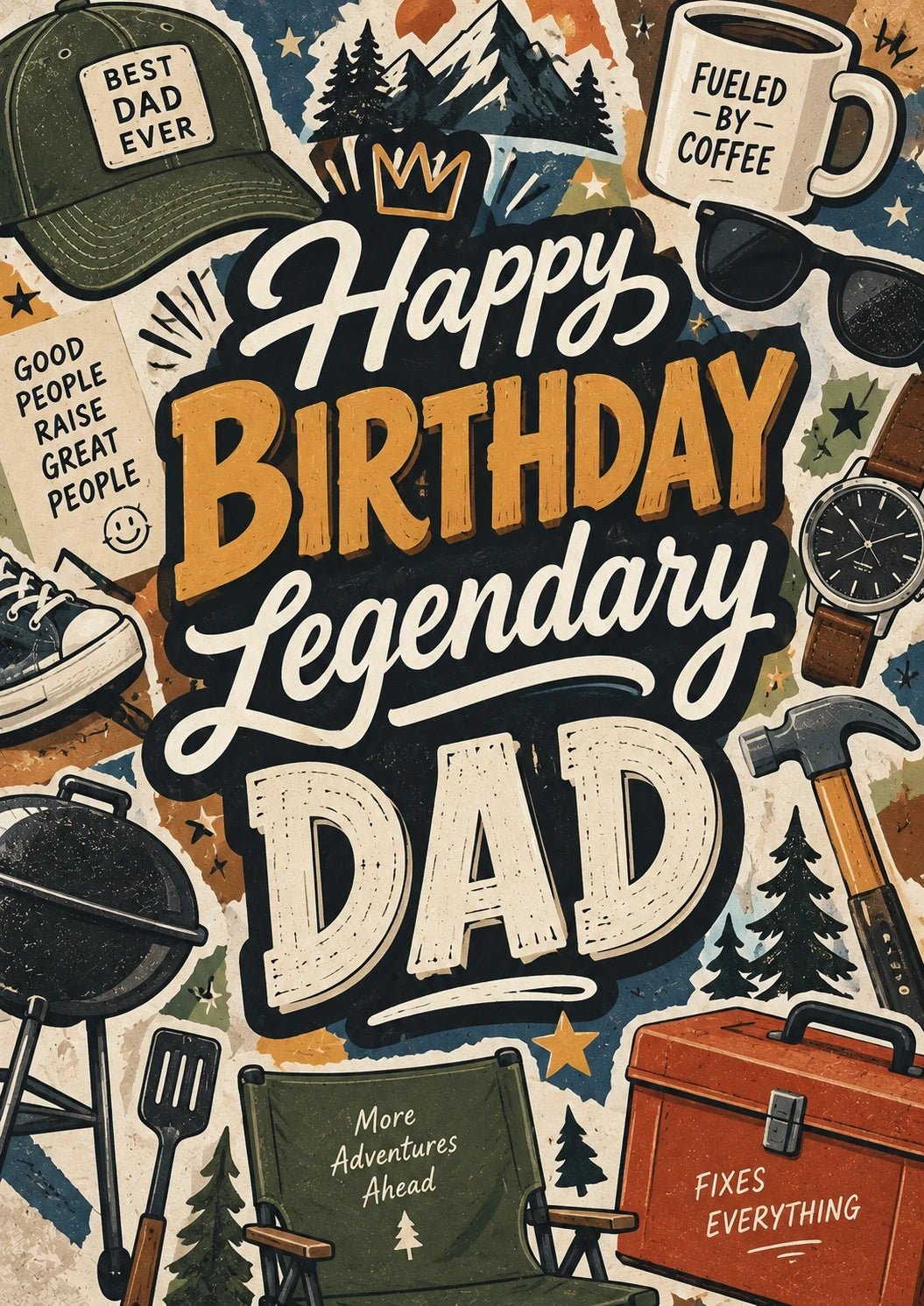 Birthdays - Personalised Card — with punch holes