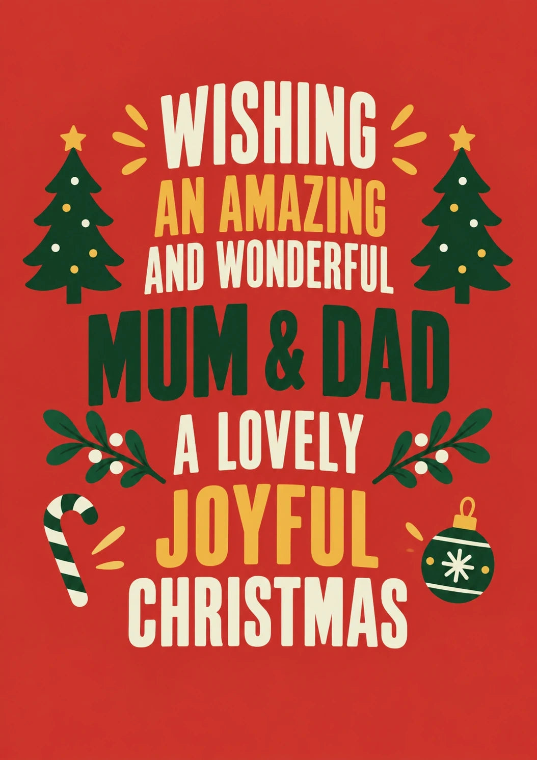 Christmas - Personalised Card — with punch holes