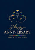 Load image into Gallery viewer, Rainbow Heart Coffee Mugs Anniversary Card
