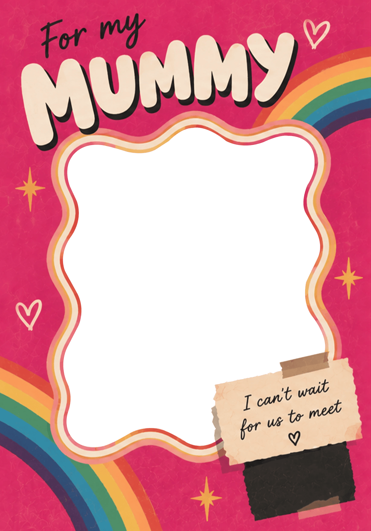 Rainbow I Can't Wait To Meet You Photo Upload Birthday Card for Her