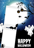 Load image into Gallery viewer, Spooky Ghosts and Bats Photo Upload Halloween Card
