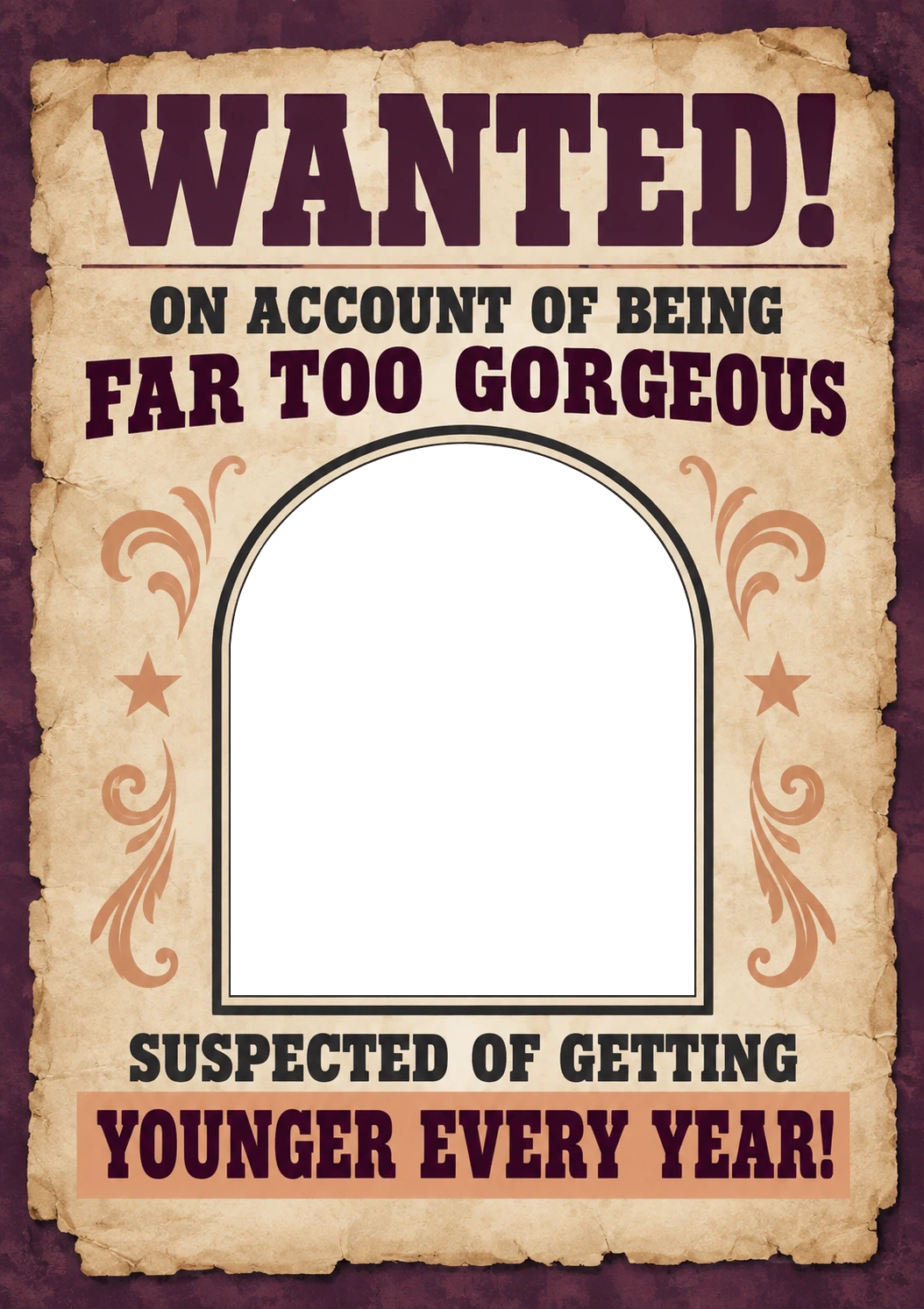 Funny Wanted Poster Photo Upload Birthday Card