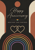 Load image into Gallery viewer, Rainbow Pride Hearts Anniversary Card for Brother
