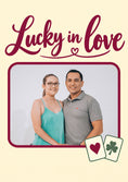 Load image into Gallery viewer, Lucky In Love Heart & Clover Photo Upload Anniversary Card
