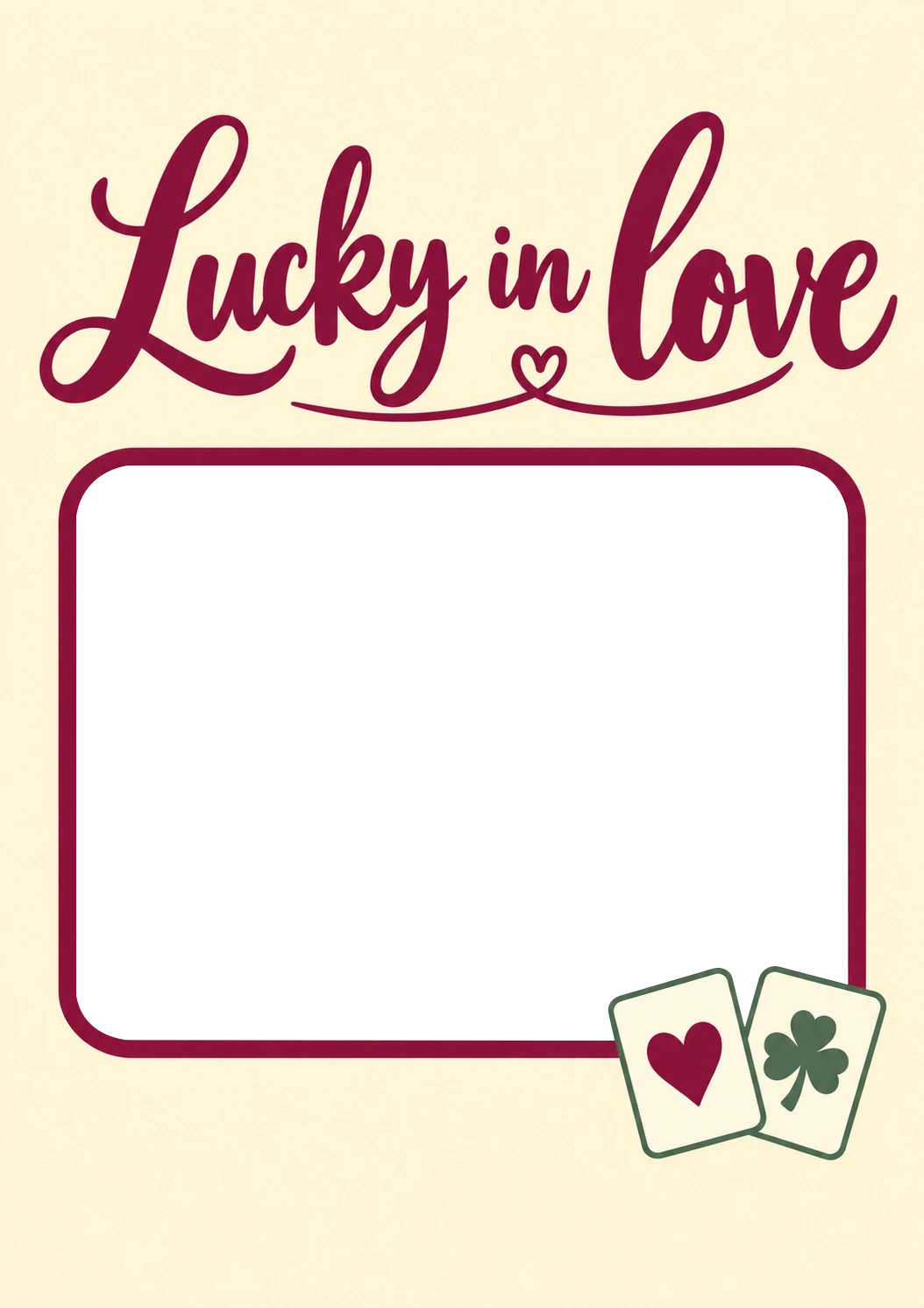 Lucky In Love Heart & Clover Photo Upload Anniversary Card