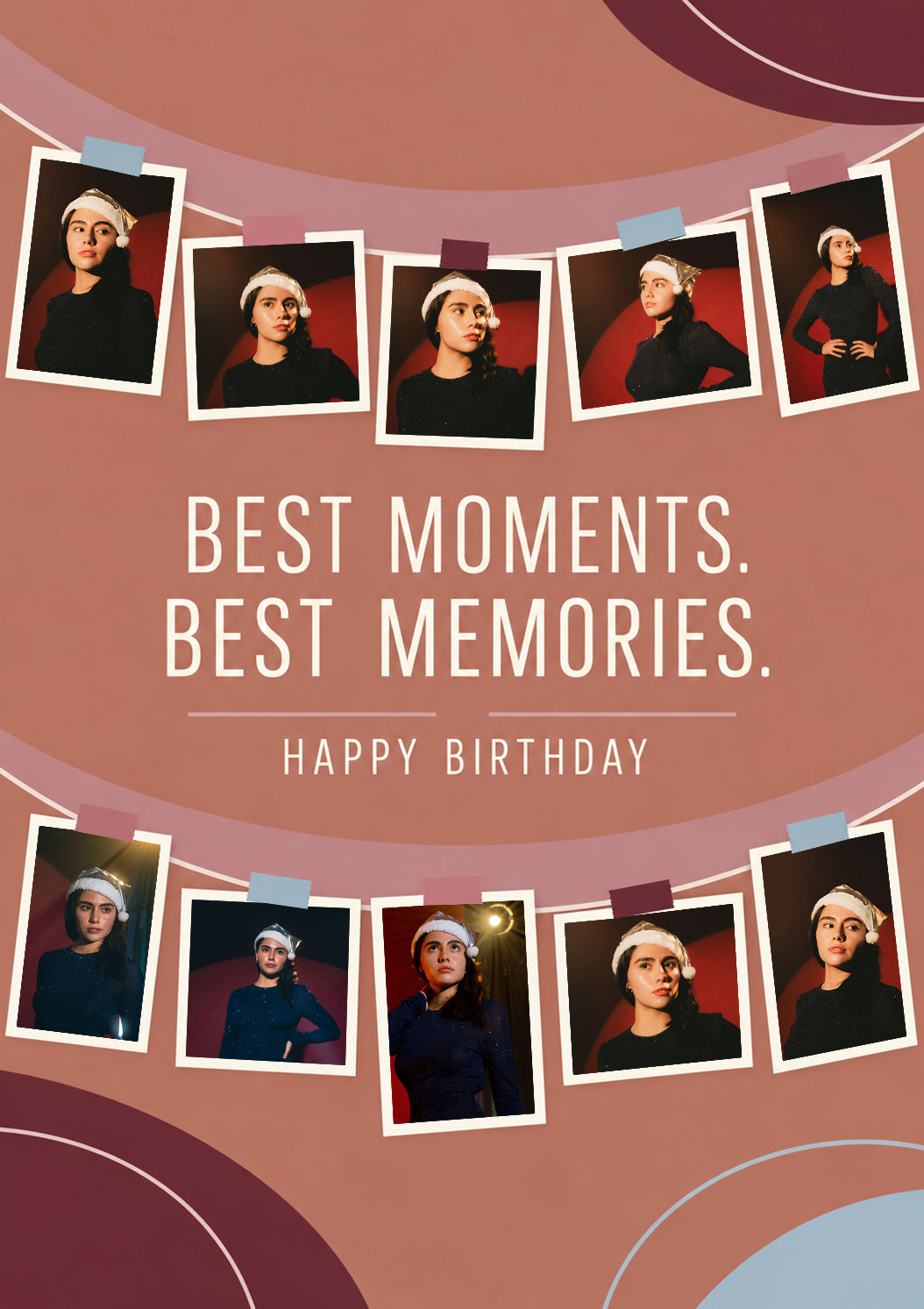 Best Moments Best Memories Multiple Photo Upload Birthday Card