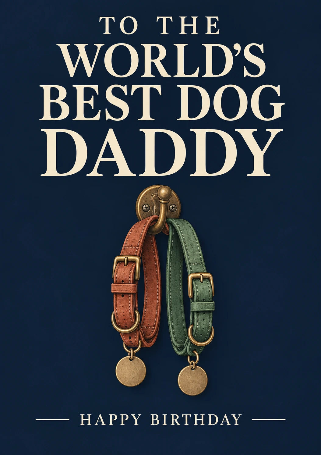 World's Best Dog Daddy Dog Collar Birthday Card for Him