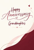 Load image into Gallery viewer, Elegant Dark Red Wave Granddaughters Anniversary Card
