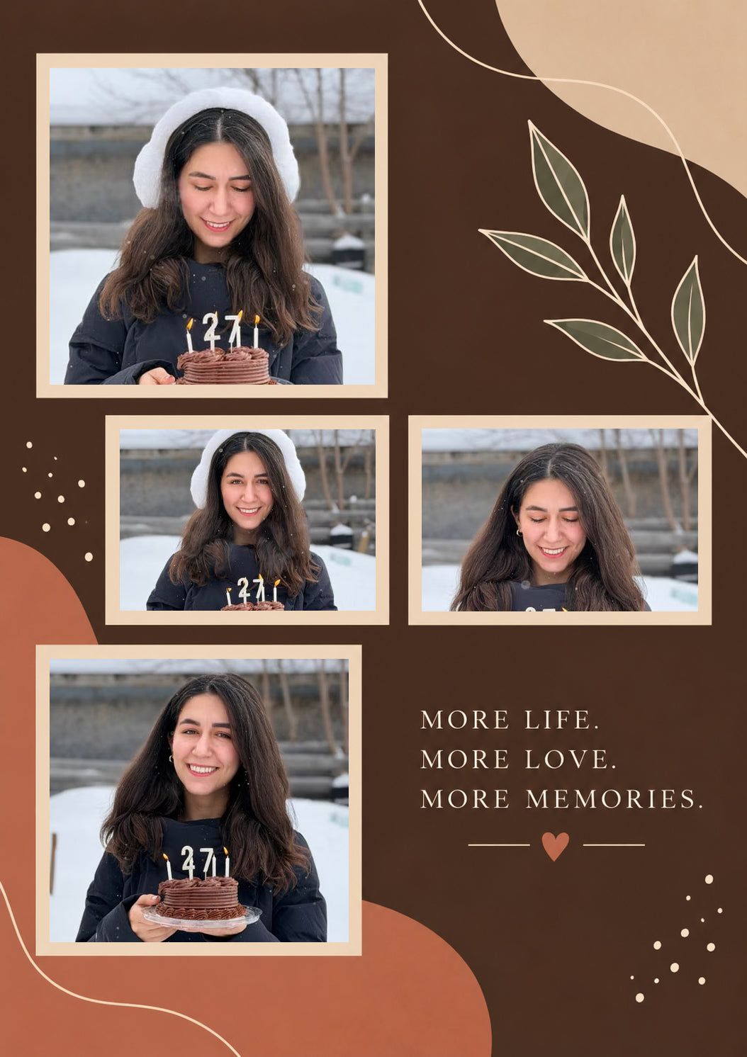 Boho Botanical More Memories Photo Upload Birthday Card