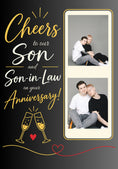 Load image into Gallery viewer, Cheers to Our Son and Son-in-Law Photo Upload Anniversary Card
