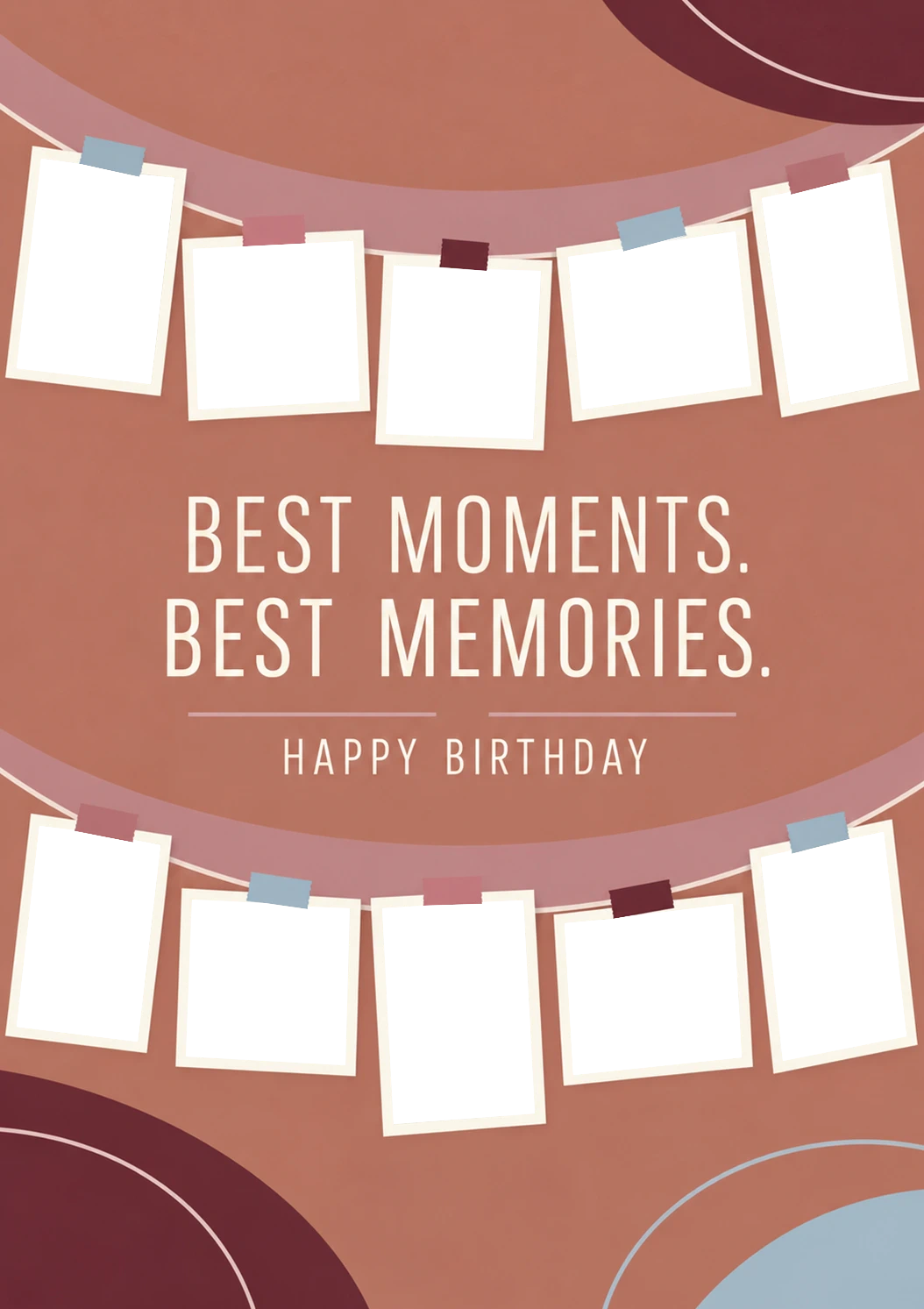 Best Moments Best Memories Multiple Photo Upload Birthday Card