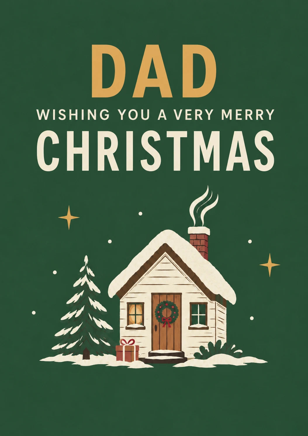 Cosy Snow Covered Cottage Christmas Card for Him