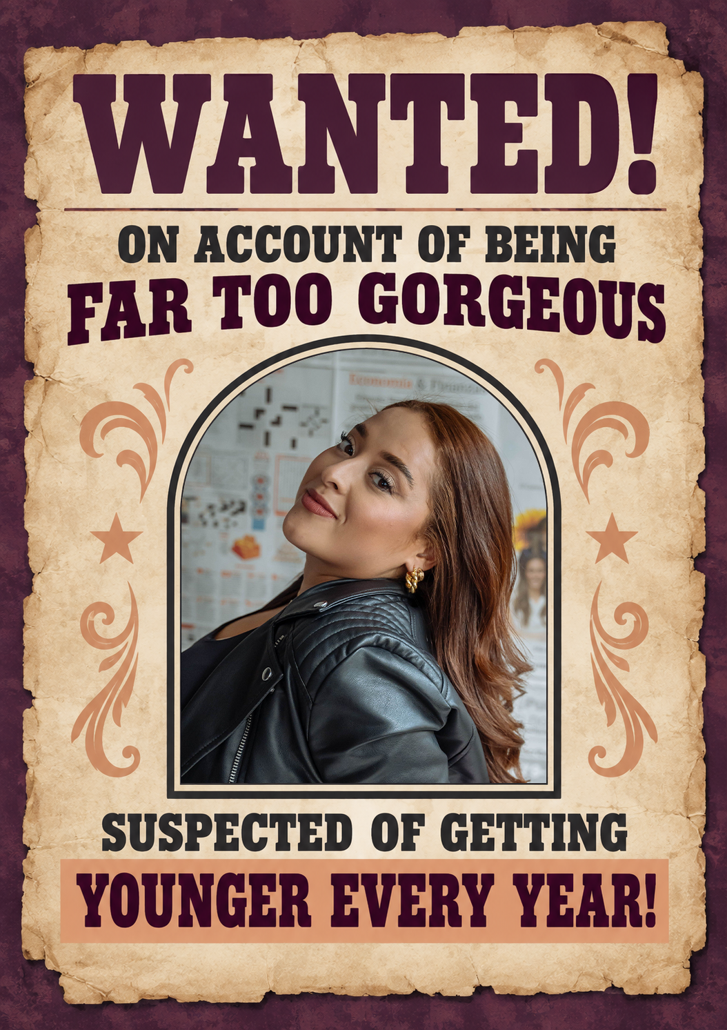 Funny Wanted Poster Photo Upload Birthday Card
