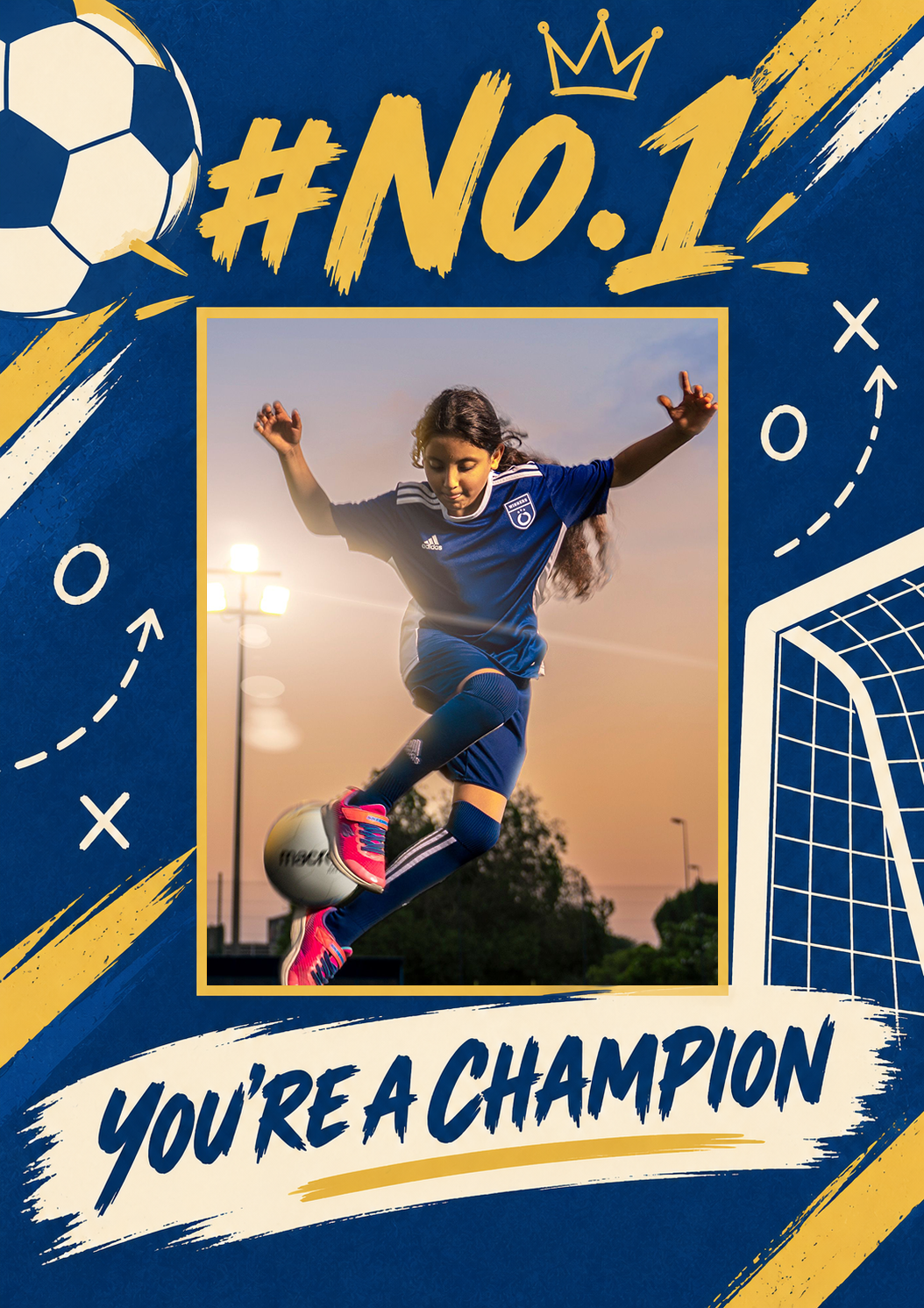 #No.1 Champion Football Photo Upload Birthday Card