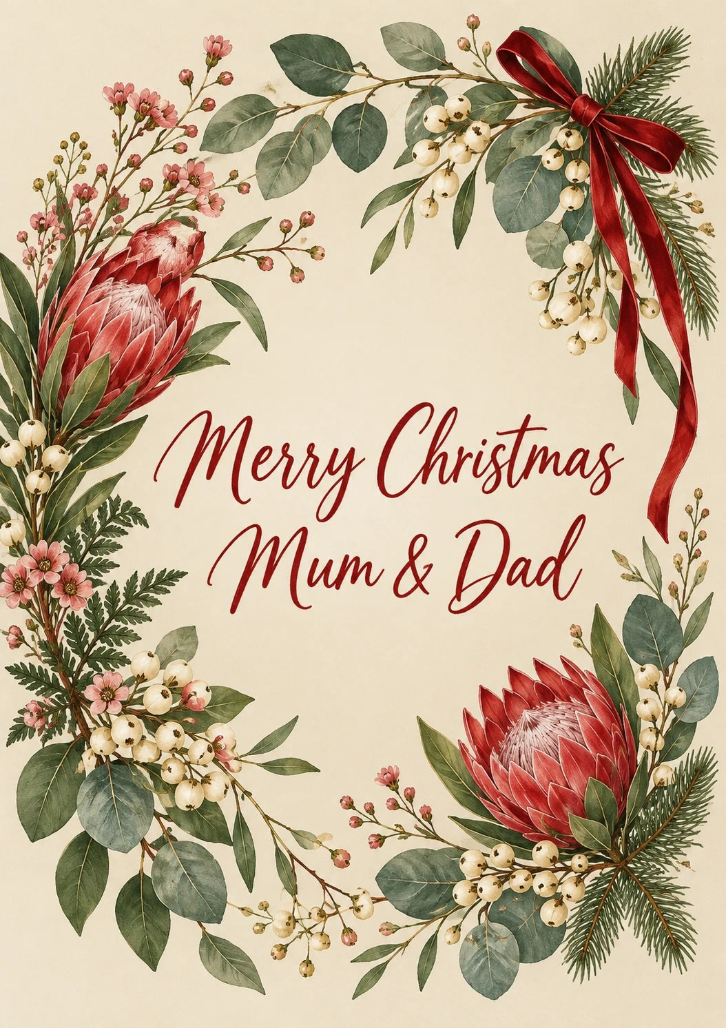 Christmas - Personalised Card — with punch holes