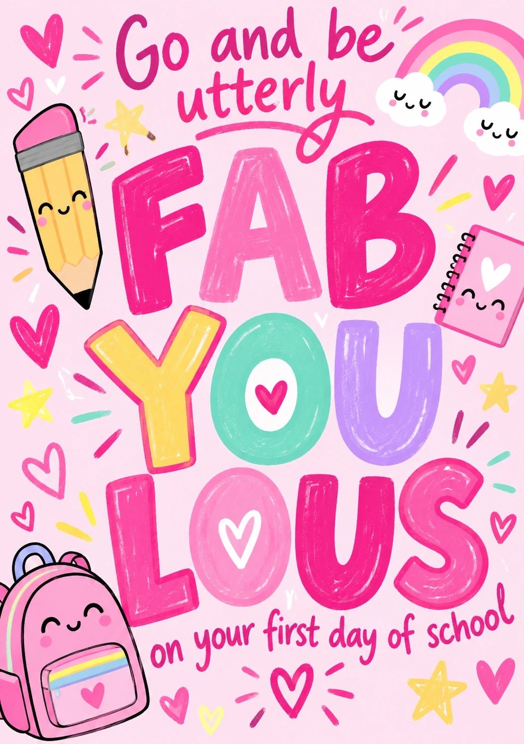 Back to school - Personalised Card — with punch holes
