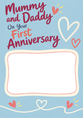 Load image into Gallery viewer, Anniversary - Personalised Card — with punch holes
