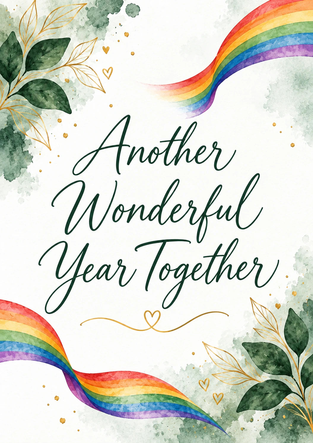 Rainbow Botanical Another Wonderful Year Together Anniversary Card