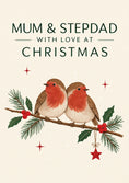 Load image into Gallery viewer, Mum & Stepdad Robin Pair Christmas Card

