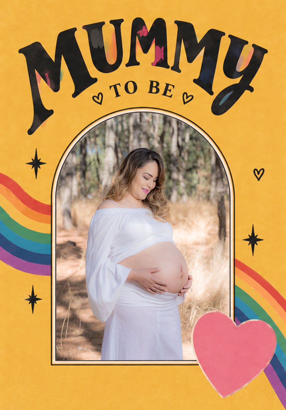 Rainbow Mummy To Be Photo Upload Birthday Card for Her