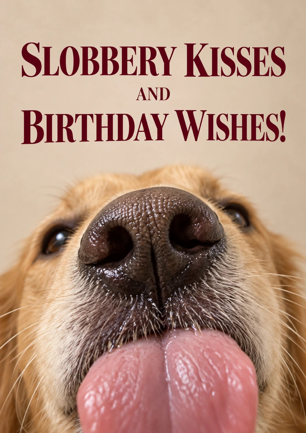 Funny Slobbery Dog Kisses and Wishes Birthday Card