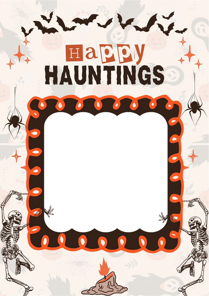 Happy Hauntings Dancing Skeletons Photo Upload Halloween Card