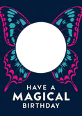 Load image into Gallery viewer, Teal and Pink Butterfly Magical Birthday Card for Her
