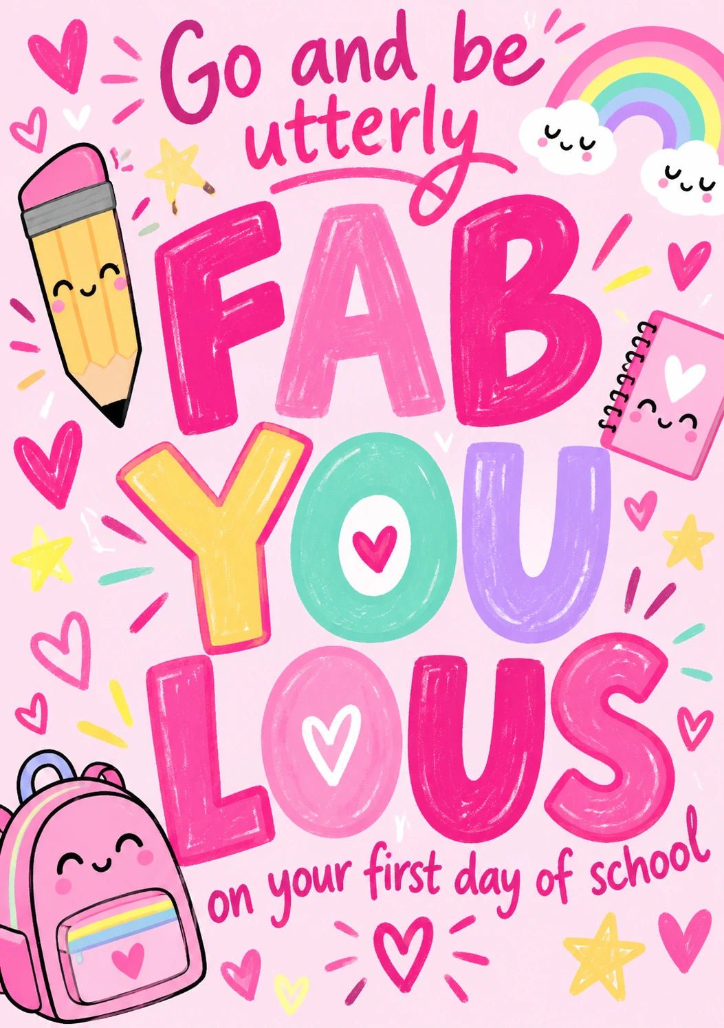 Fab-You-Lous Kawaii First Day of School Card for Her