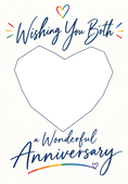 Load image into Gallery viewer, Rainbow Heart LGBTQ+ Photo Upload Anniversary Card
