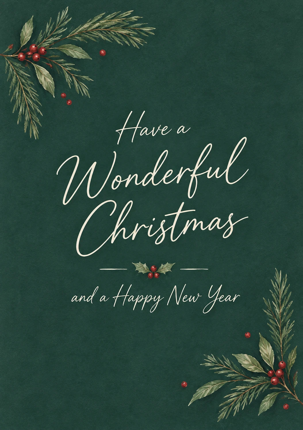Elegant Holly and Berries Christmas Card for Her