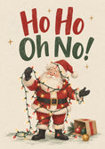 Load image into Gallery viewer, Funny Santa Tangled in Lights Christmas Card

