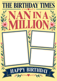 Load image into Gallery viewer, Nan in a Million Newspaper Spoof Photo Upload Birthday Card for Her
