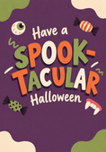 Load image into Gallery viewer, Spooktacular Eyeball and Candy Halloween Card
